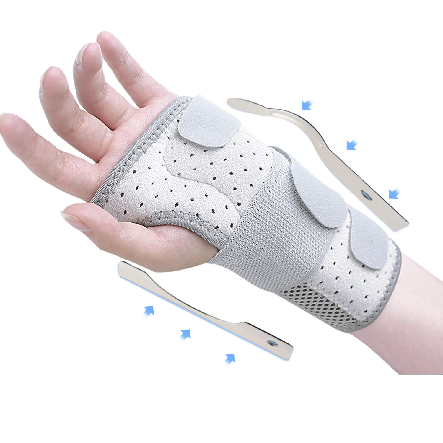 

1 шт., двойная алюминиевая пластина, поддержка запястья, фиксаторы запястья, поддержка суставов, регулируемые ремни, защитное снаряжение для правой и левой руки