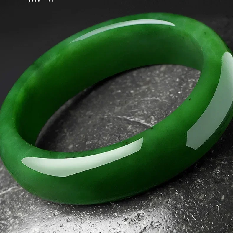 100% natural Hetian jade bracelet spinach green  high-end women's jade bracelet old pit material bracelet luxury jewelry