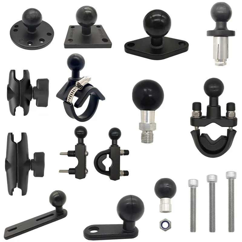 Adaptador de suporte fixo para motocicleta, de alta resistência, 25mm, cabeça esférica, espelho, base de bicicleta, celular, gps, suporte de montagem