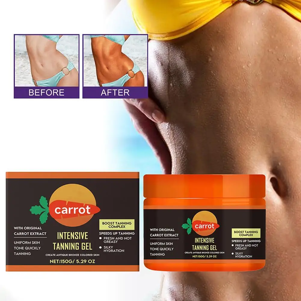 

Intensive Bronzing Gel Turning Black Long Lasting Brown Relieving Dryness Summer Beach Sunbeds Moisturizing Carrot Tanning Gel