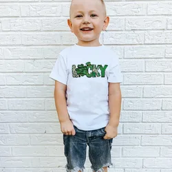 Lucky St Patrick's Day Kids Shirts Funny St Patricks Day Shirt for Boys Girls St Pats Tee Irish Shirts Lucky Boy Kids Tee Cloth