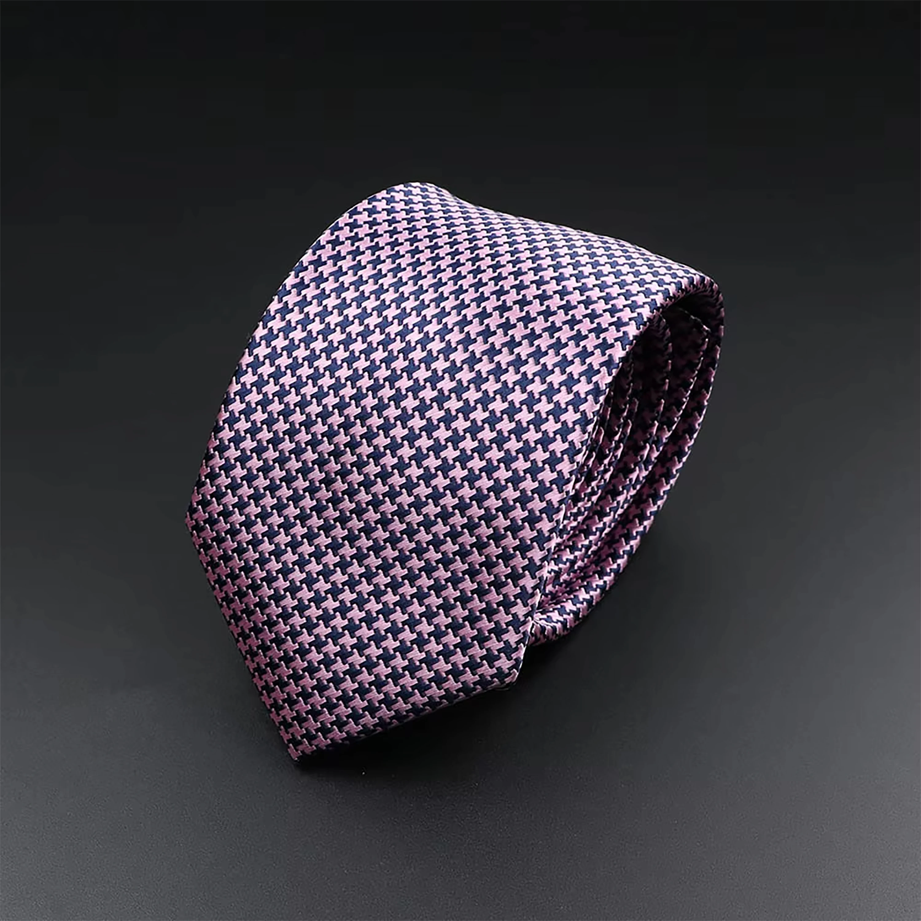 Classic Dot Geometry Men Ties Red Blue Black Jacquard 7cm Necktie  Fashion Party Wedding Business Slim Suit Shirt Accessories