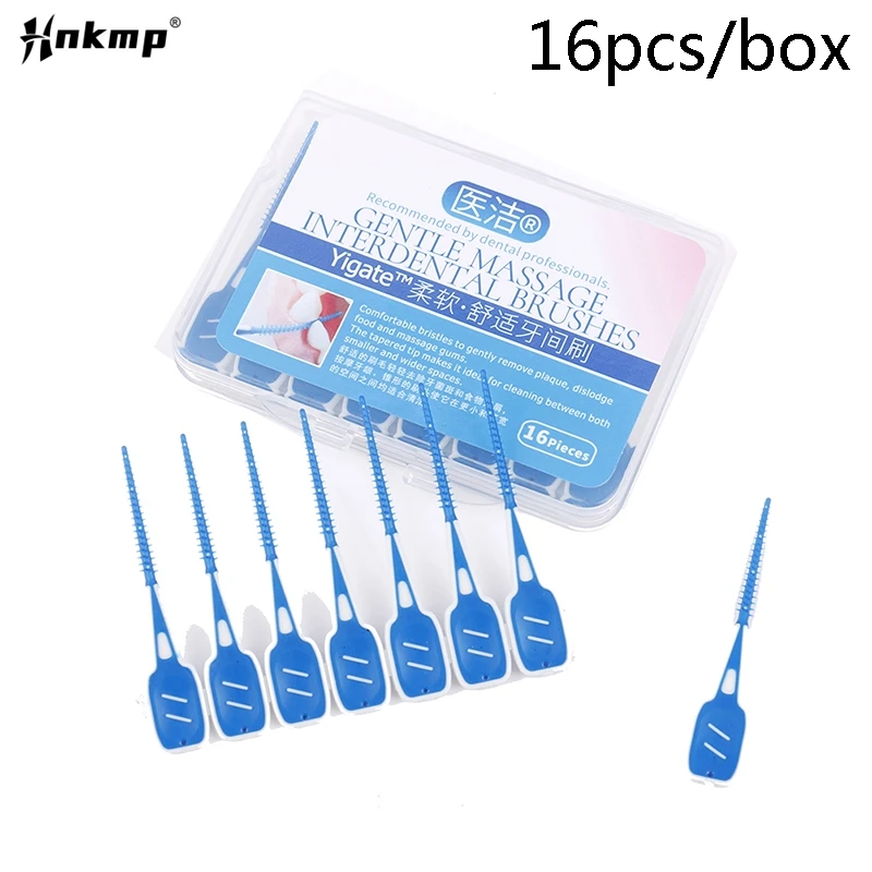 16pcs Soft Silicone Interdental Brushing Cleaning Floss Adult Toothbrush Toothpick Toothbrush Dental Portable Oral Care Tool  