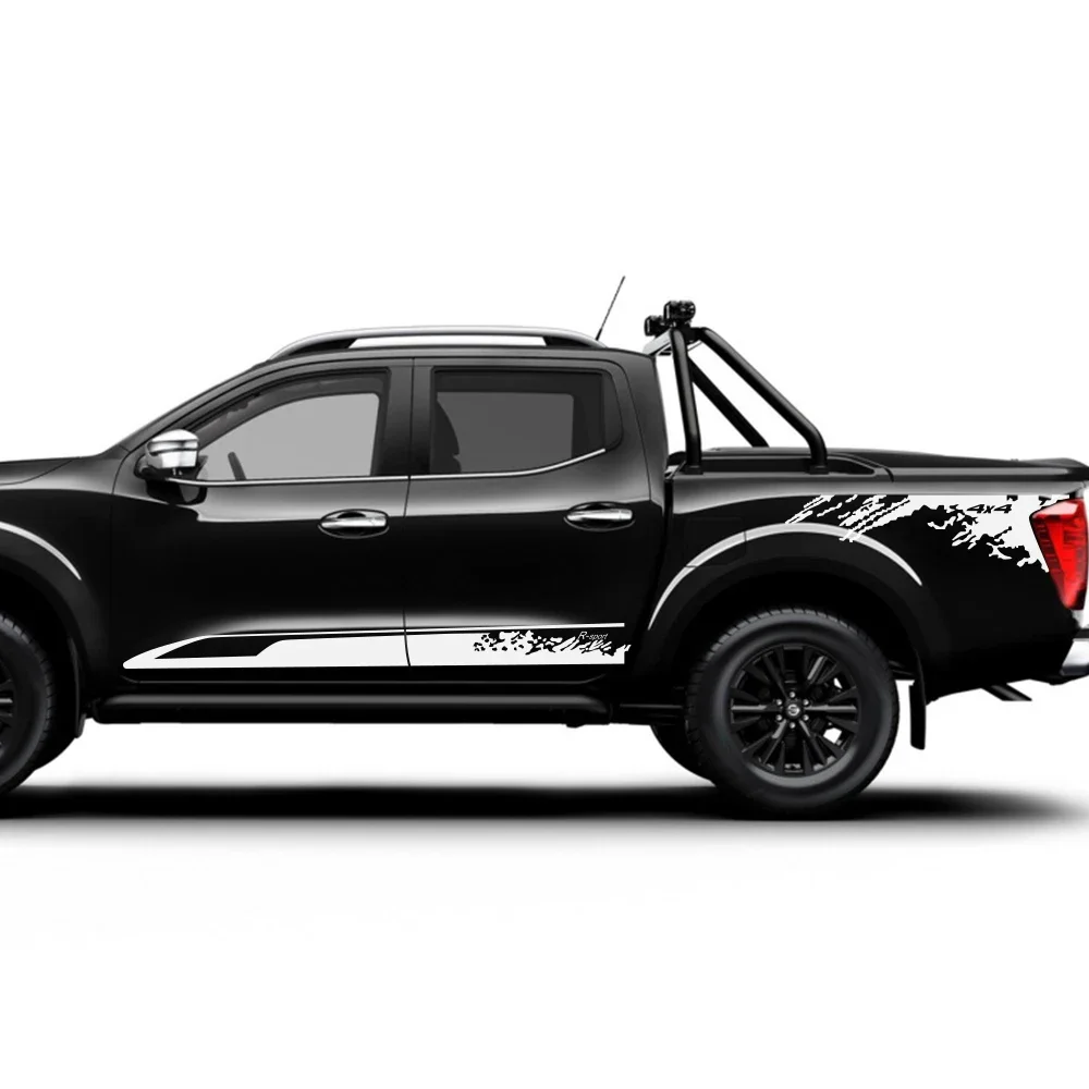 Pickup Door Side Skirt Stickers For Nissan Navara Truck Trunk Bed Side Graphics Vinyl Custom Decor Cover Auto Tuning Accessories