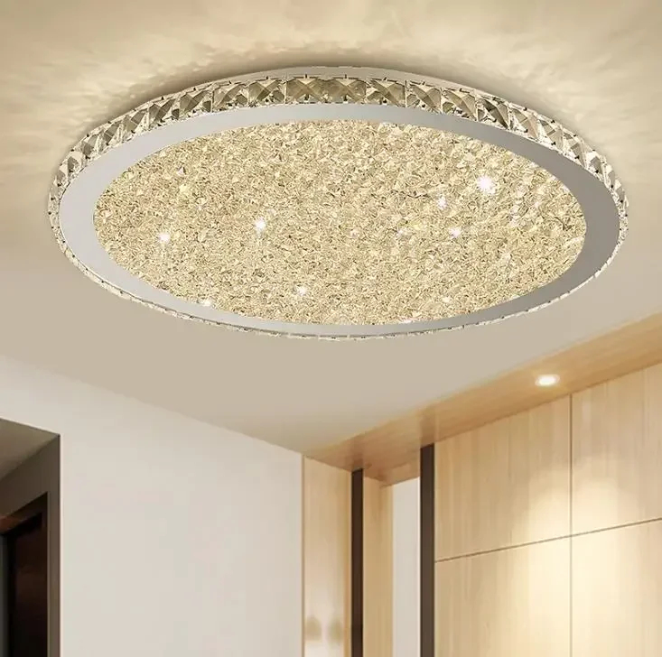 

Modern ultra thin bedroom led ceiling lamp round crystal lamp living room lamp study lighting