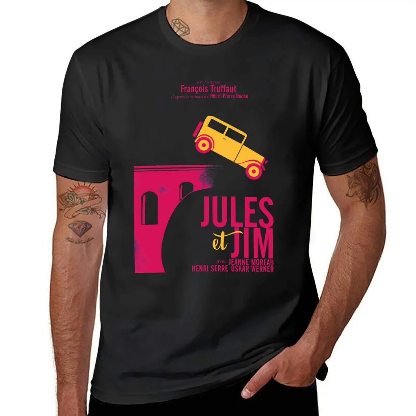 Jules et Jim, minimalist movie poster for Fran?ois Truffaut film with Jeanne Moreau (french new wave cinema) T-Shirt