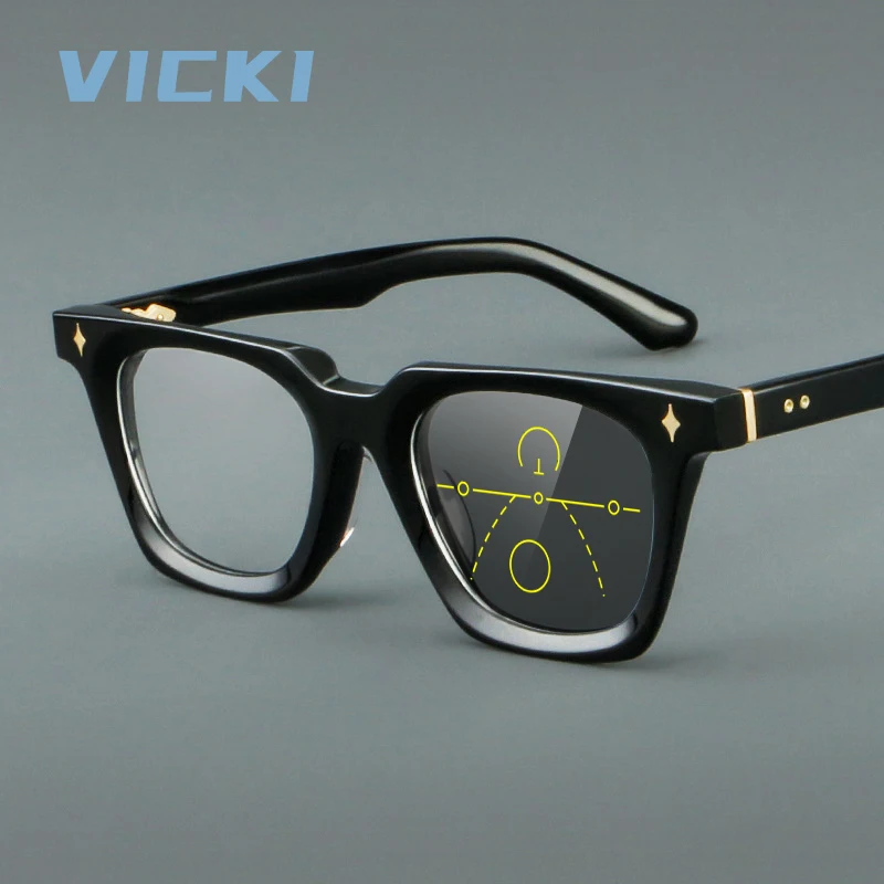 

Очки VICKI с черно-серым градиентом, толстой оправой, винтажным шармом, с возможностью индивидуальной коррекции, мультифокальные, с защитой от синего света, модель 55015