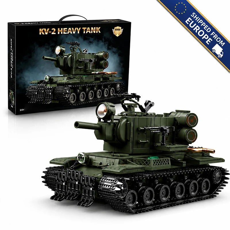 Ensemble de blocs de construction MOC de char lourd KV-2, kit de modèles de chars militaires, 2235 pièces, figurines de soldats de l'armée de guerre, briques créatives, jouet, cadeaux de Noël pour adulte et adolescents