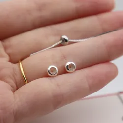 단단한 925 스털링 실버 비즈, 고무 내부 플러그, 텔레스코픽 DIY 쥬얼리 액세서리, 구성 요소 찾기, 1 개
