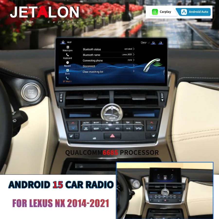 

10.25'' Android 15 GPS Navigation Car Radio For Lexus NX200t NX200 NX300h NX300 NX350h 2014-2021 CarPlay Multimedia Palyer WiFi
