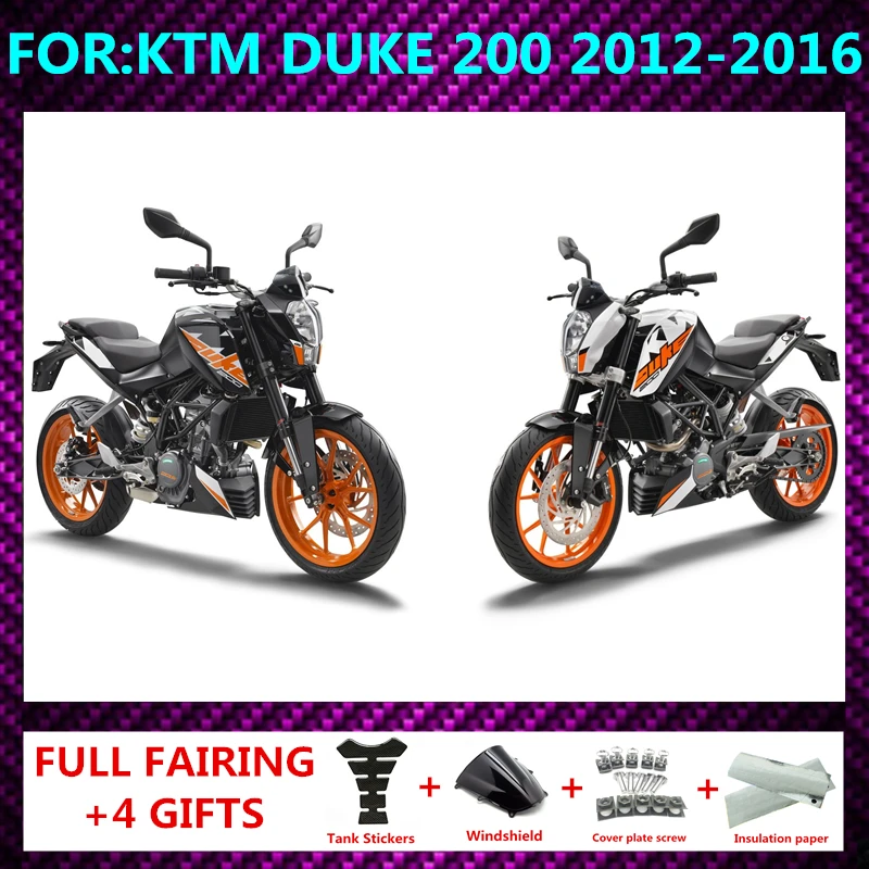 

NEW ABS Motorcycle Injection mold Full Fairings fit For KTM DUKE 125 200 390 Year 2011 2012 2013 2014 15 16 bodywork Fairing Kit