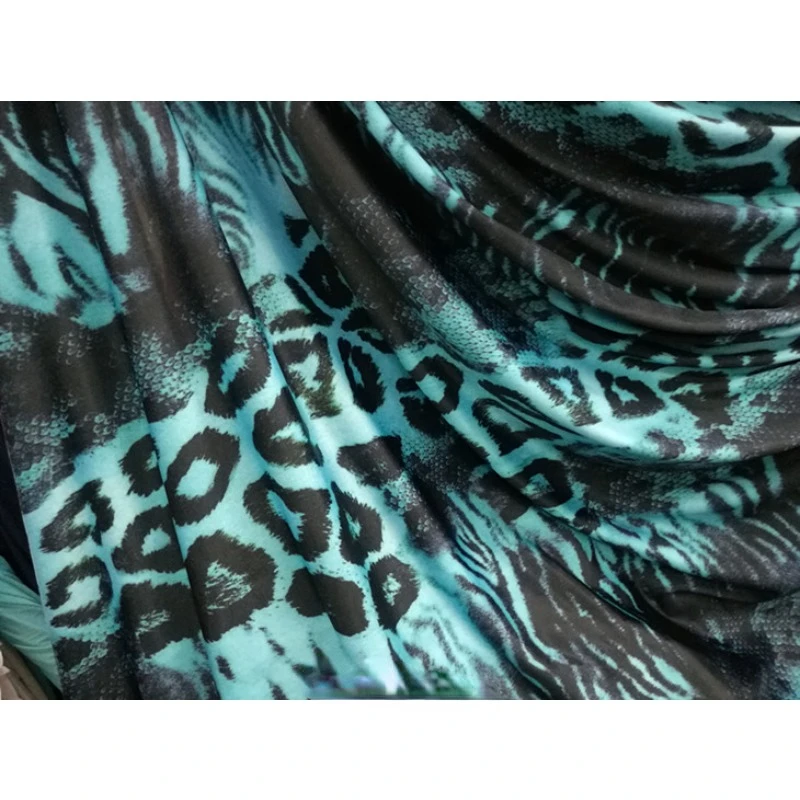 Swimsuit Thin Opaque Large Stretch Ice Silk Leopard Print Zebra Printed Fabric Dress Long Skirt Shirt T-shirt Fabric