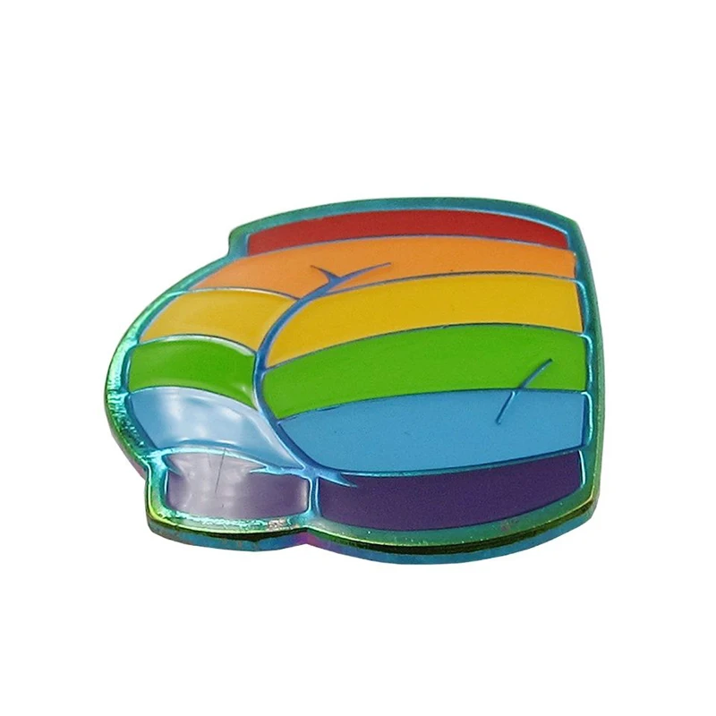 Manufacturer Six Colour Rainbow Arse Pin Wholesale Cheap Unique Blue And Purple Letter Rainbow Plate make an enamel pin For Gift