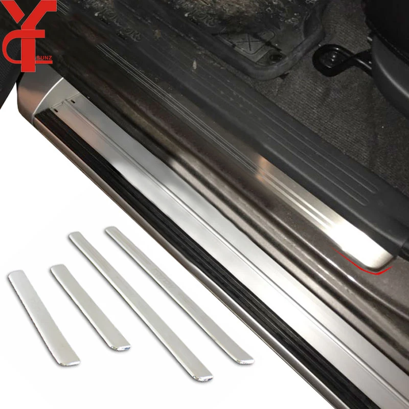 Door sill Strip For Mitsubishi L200 Triton 2016 2017 2018 2019 Threshold Strips Stainless Steel Sill Scuff Plate Thresholds SS