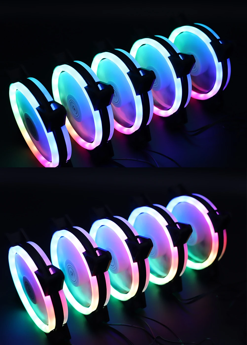 120mm Computer Cooling Fan PC RGB Case Fans Cooler ARGB RGB 5V 3PIN Mute Silent Radiator 6Pin Synchronization Ventilador