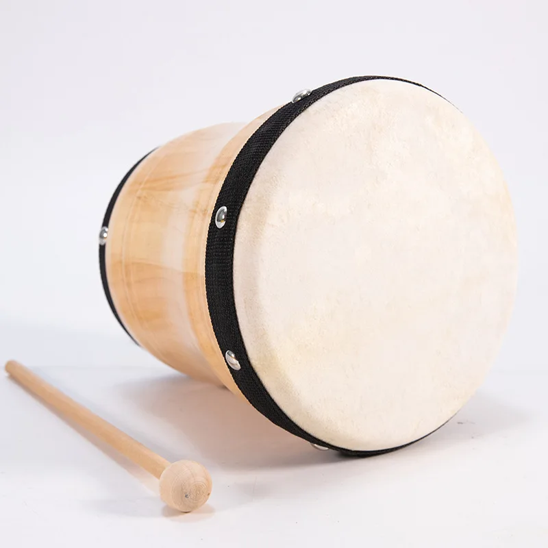 Sheepskin Bongos Handmade Wooden Bongo Drum Portable Children Education Handdrum Professional Performance Tambourine Percussion