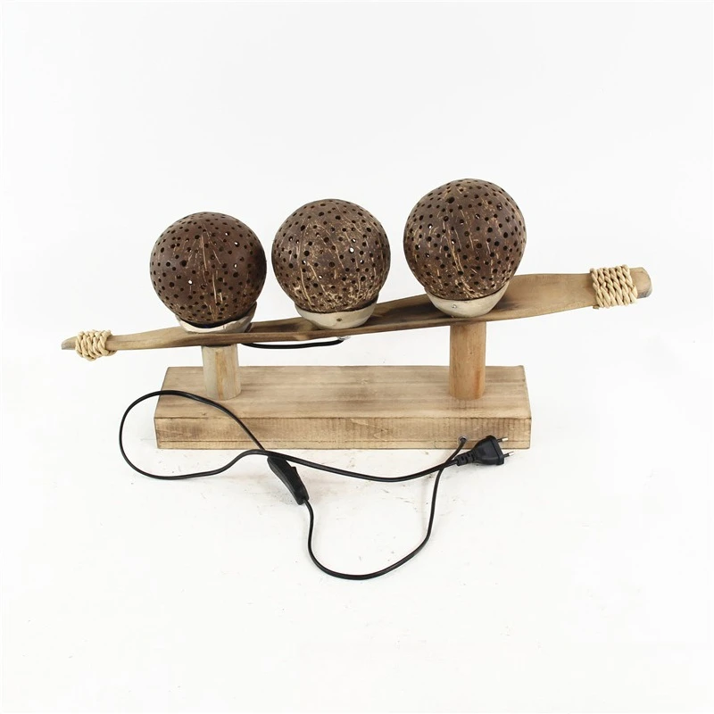 Professional handmade log craft floor lamps, pastoral warm homestay hotel decorative lamps, solid wood