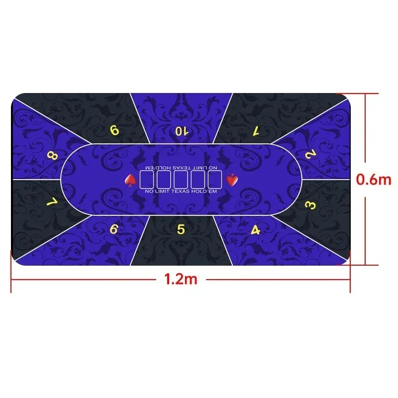 1.2*0.6M Texas Hold\'em custom tablecloth waterproof digital printing casino board game poker pad rubber tablecloth circular pad