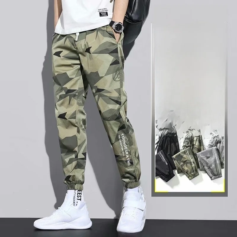 Camouflage Paratrooper Work Pants Thin Loose Fit Spring Autumn Construction Site Labor Protection Trousers Youth Faion Urba...
