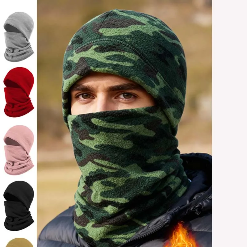 

Fashion New Winter Warm Scarf Adjustable Drawstring Windproof Riding Cap Combination Ear Protection Outdoor Riding Windproof Cap