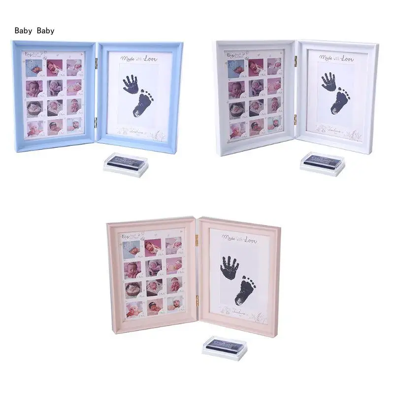 pasgeboren baby voet- en handafdruk fotomomenten baby aandenken frame souvenirs q81a