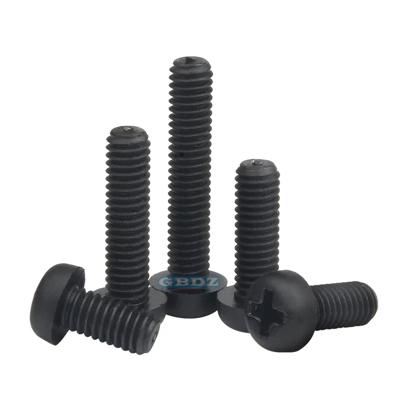 M6/M8 High-Strength Nylon Cross Head Round Head Screws 20/30/50pcs Black Home Appliance Installation