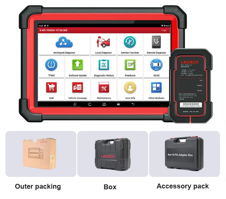 X431 PRO3S V5.0 ماسح ضوئي للسيارة LAUN CH X431 PRO3S + أدوات تشخيص السيارات الماسح الضوئي OB D Obd2