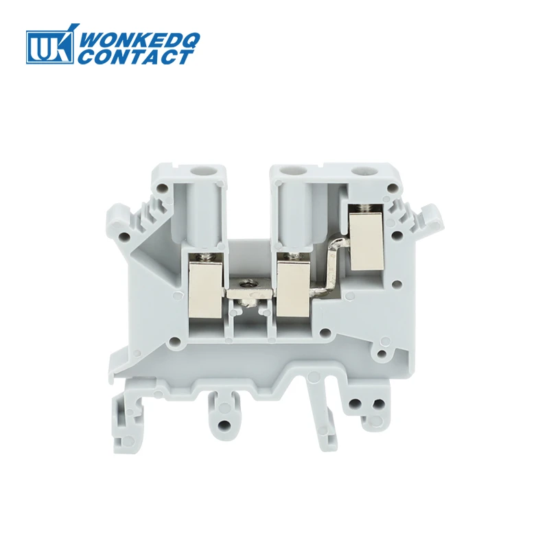 10Pcs UK5-TW Double Connection One Side Screw Connection UK 5 Twin Termin Strip Wire Connector DIN Rail Terminal Block UK 5-TW