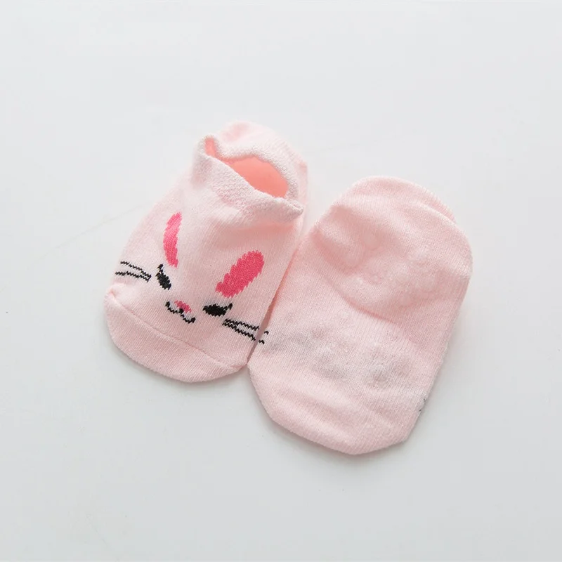 Conjunto de 3 pares/conjunto de meias antiderrapantes com design animal para crianças de 0 a 4 anos de idade