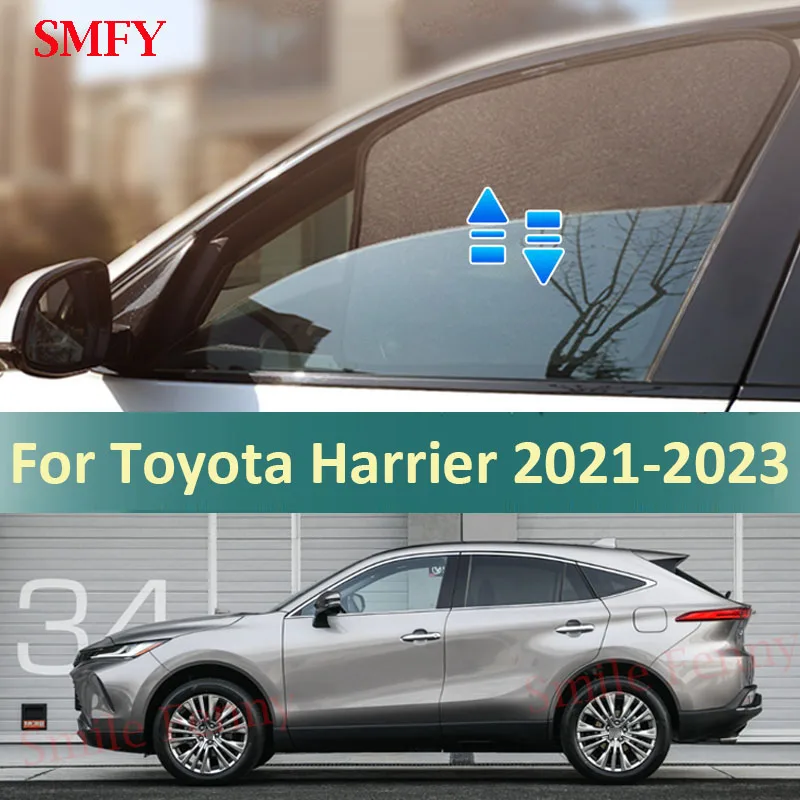 

For Toyota Harrier 2021-2023 Magnetic Car Sunshade Car Side Window Sun Protection Cover Sunscreen Heat Insulation Mesh Curtains