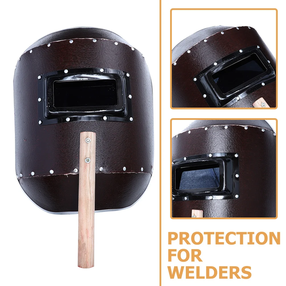 

2pcs Welding Mask Hood Masks for Men Hand Held Waterproof Vulcanized Fibre Paper Wood Construction Lightweight