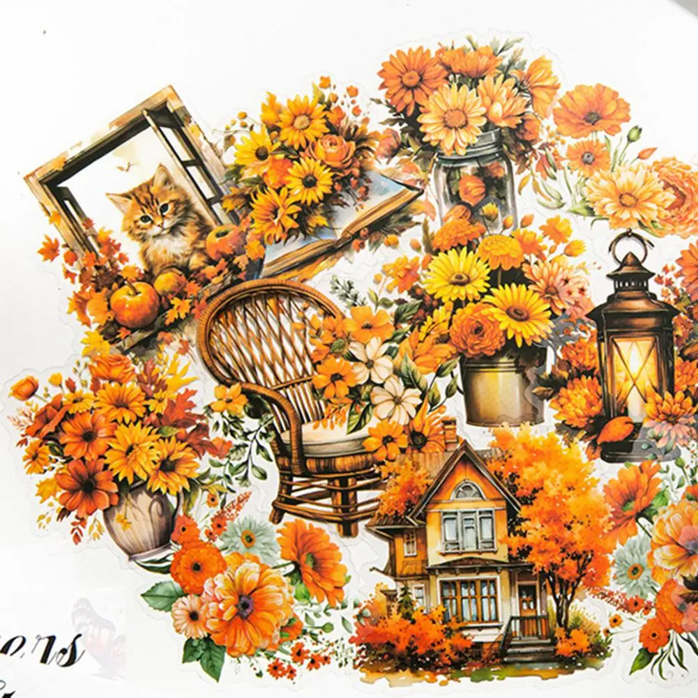 مجموعة من 30 ملصق زهور ، ملصقات زهور ، سلسلة الفصول الأربعة ، مقاومة للماء ، للفتيات المراهقات ، لابتوب ، هاتف ، لوح تزلج ، سجل قصاصات