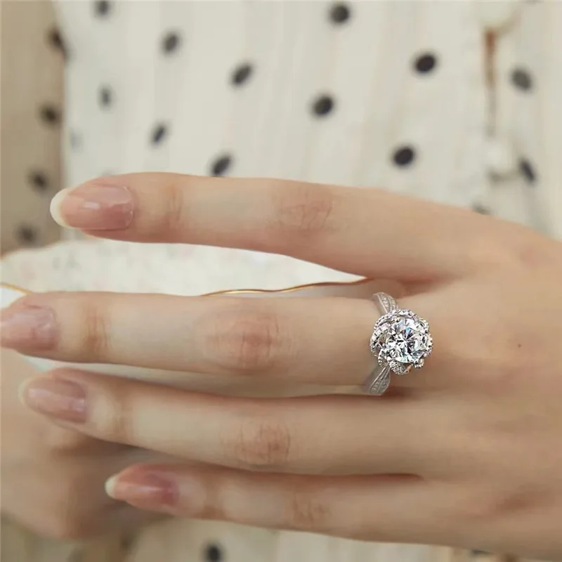Antique Moissanite Eternity Ring 2ct Diamond S925 Sterling Silver Women Fine Jewelry White Gold GRA Drop Shipping