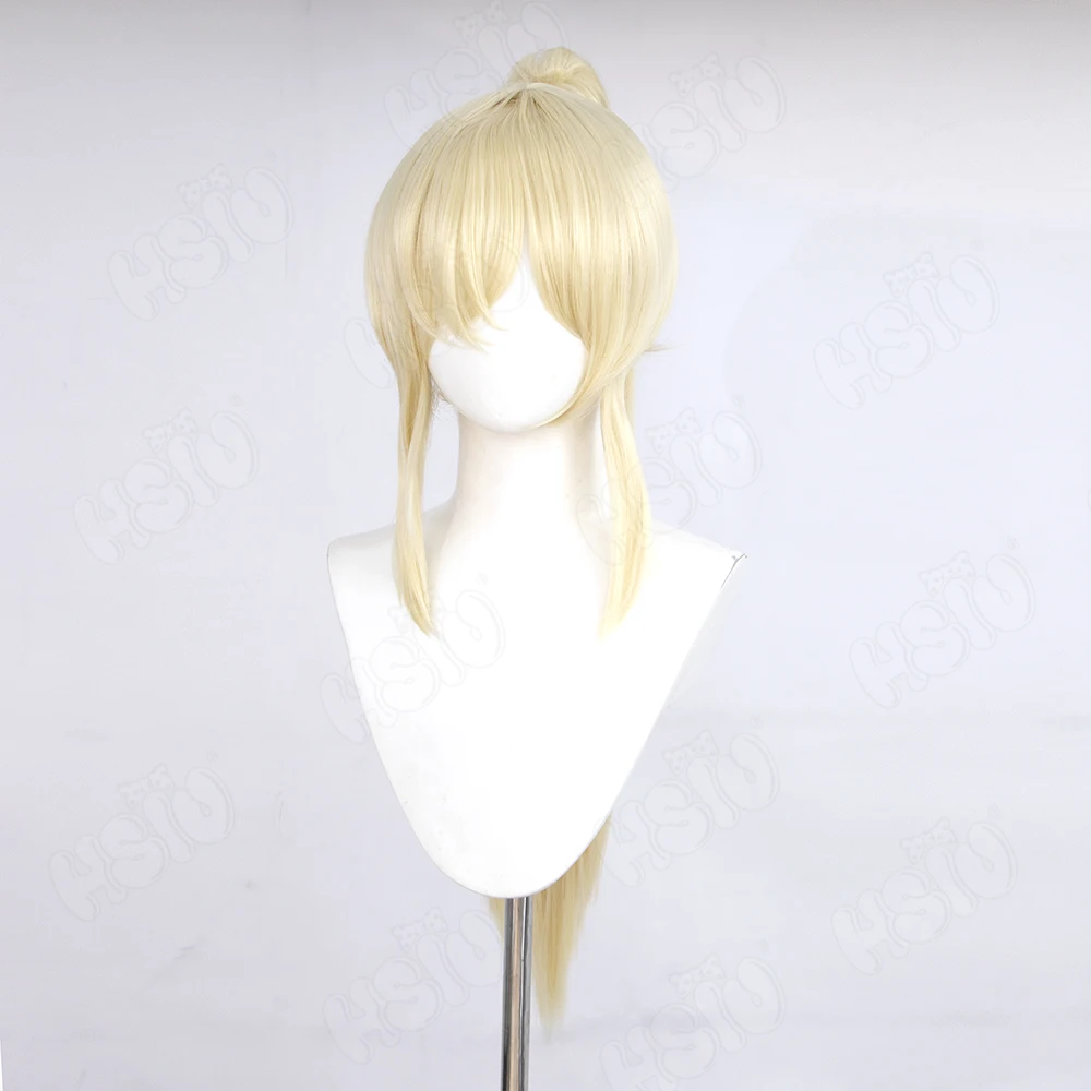 Jogo azul arquivo kanna ogata cosplay peruca bege cabelo longo resistente ao calor peruca sintética jogo cosplay peruca anime cosplay peruca