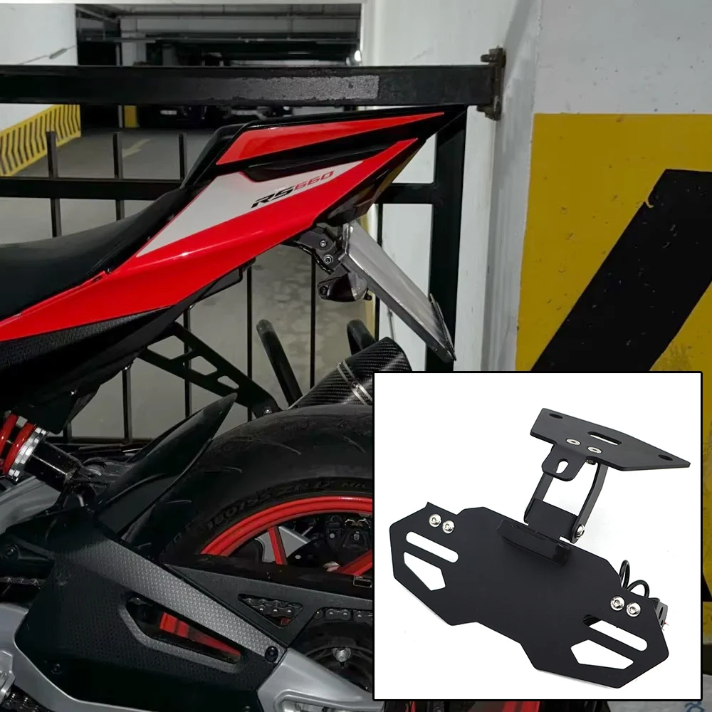 Support de plaque d'immatriculation pliable pour Aprilia RS660 Tuono 660 V4 RSV4 1100 Factory, éliminateur de garde-boue de moto, éclairage LED