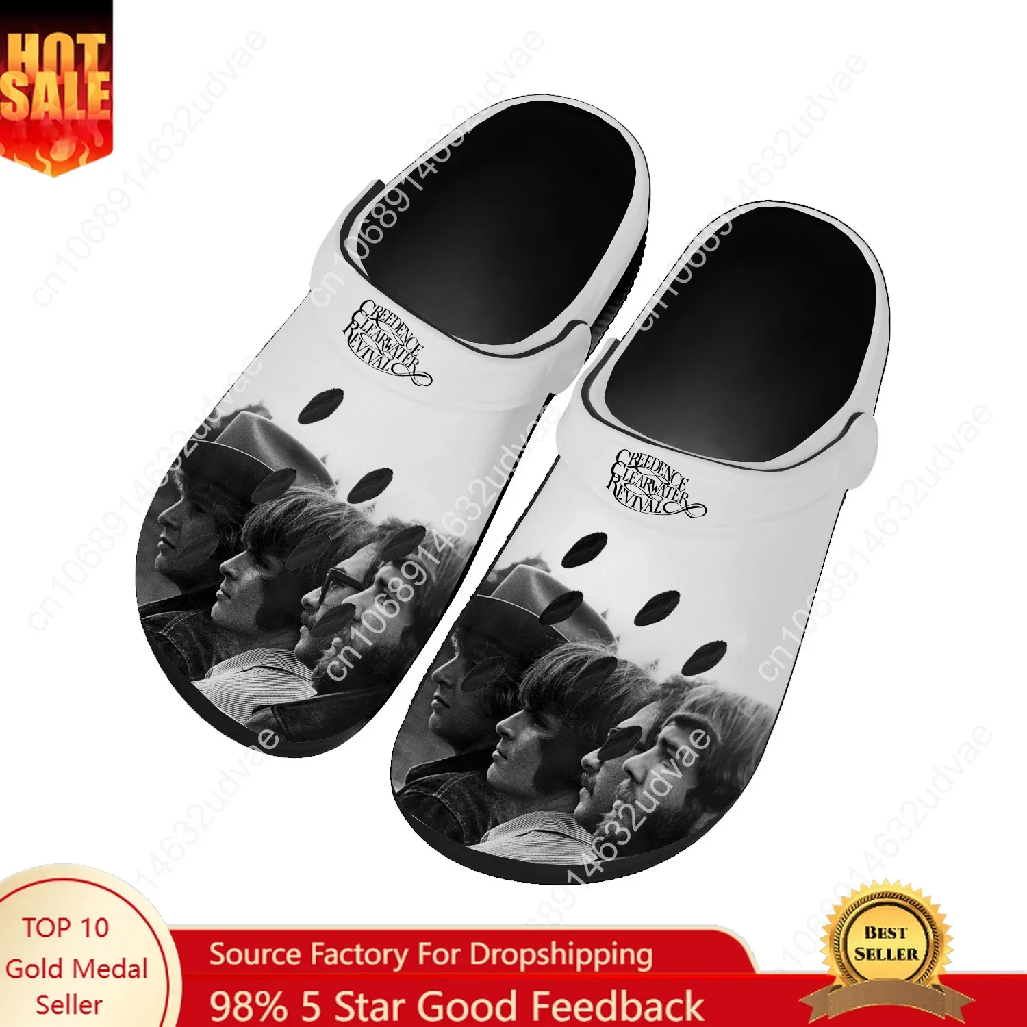 

Creedence Clearwater Revival Water Shoes Mens Womens Fashion Home Garden Clogs Customizd Sandals Beach Breathable Hole Slippers