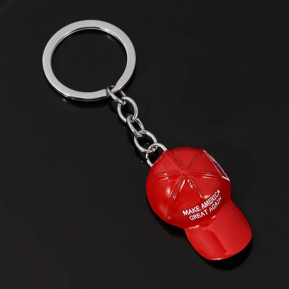 Hot Sale Creative Trump Red Baseball Cap Keychain Hip-hop Cute Bag Pendant Make America Great Again Hip-hop Bag Pendant Gift