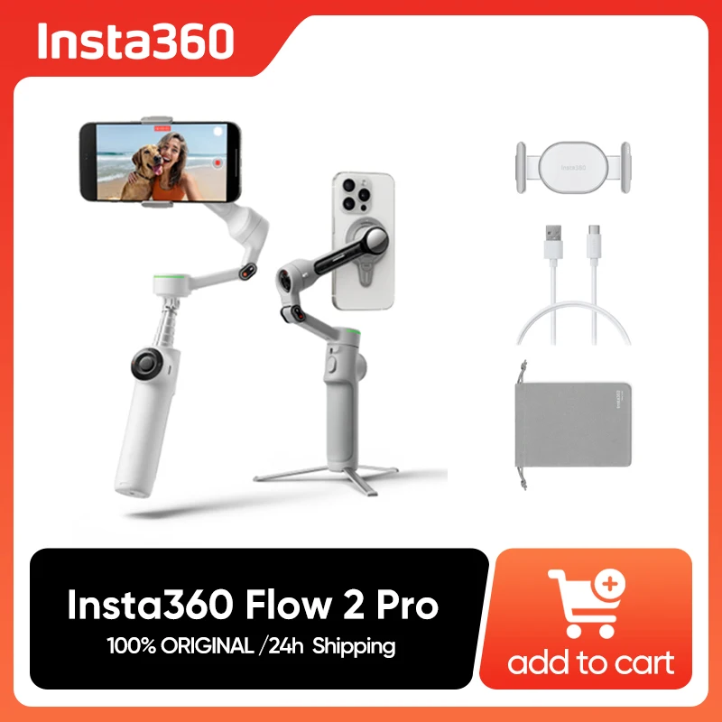 الأصلي Insta360 Flow 2 Pro 360 Infinite Pan Active Zoom تتبع الجيب AI Filmmaker الهاتف الذكي التحكم عن بعد وضع الميل المجاني #1