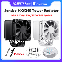 Jonsbo HX6240 Radiator Tower CPU Pure Copper 6 Heat Pipes 12cm Fan PWM Smart Temperature Control Cooling LGA 1200 115X 1700 2011