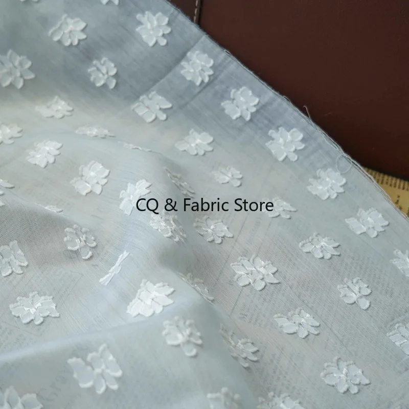 Soft Candy Color Cut Jacquard Chiffon Fabric For Dress Spring Summer Clothig Fabric Designer    By The Meter