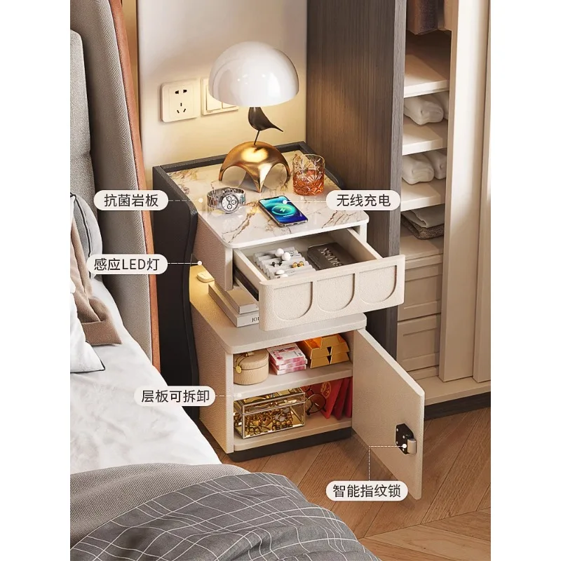 Smart bedside table, safe, rock board, advanced wireless charging with password lock