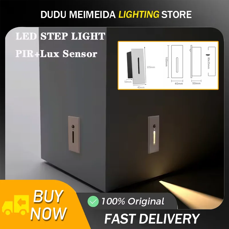 Recessed Led Stair Light 85-265V Wall Sconce Lighting Step Stairway Aisle Lamps Warm Cool White Blue Basement Passage Footlights