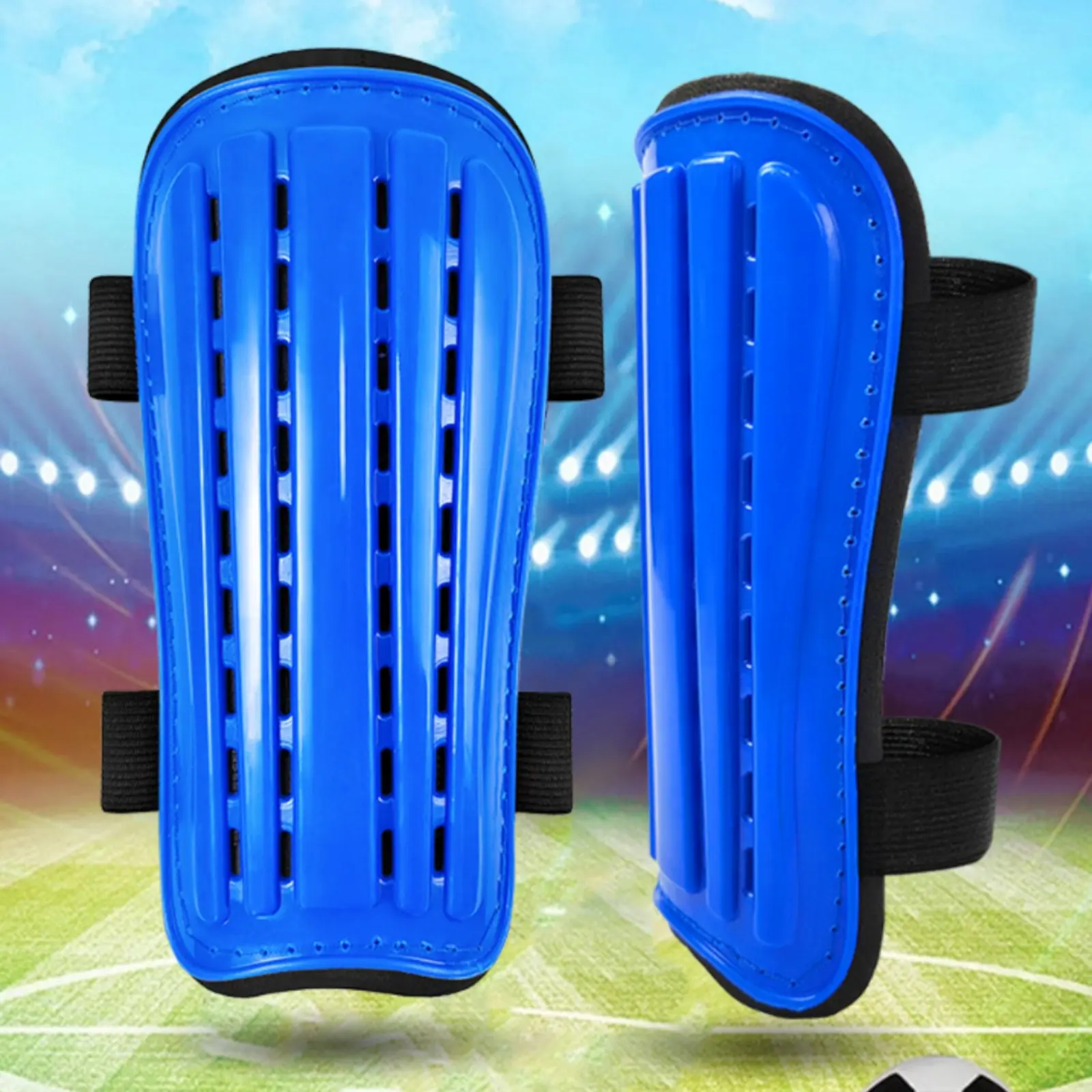 

2 Pieces Soccer Shin Guards Lightweight Football Shin Pads Soccer Leg Guards Ventilated Safety Gear Anti-Slip for Adults