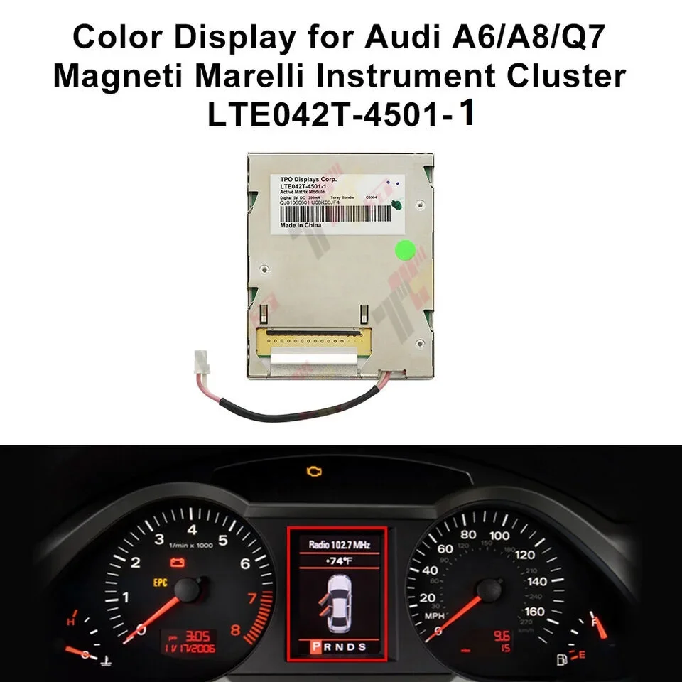 Dashboard LCD Color Display for Audi A6 A8 Q7 Magneti Marelli Instrument Cluster LTE042T-4501