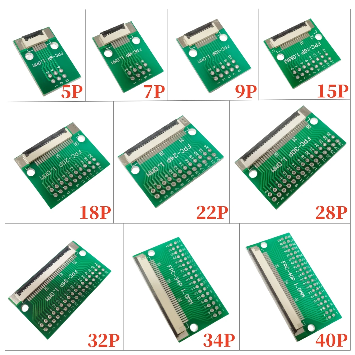 FPC FFC Flexible Cable Adapter Board 1.0mm Pitch Connector SMT to 2.54mm 4/5/6/7/8/9/10/12/14/15/16/18/20/22/24/26/28/30/32/40P