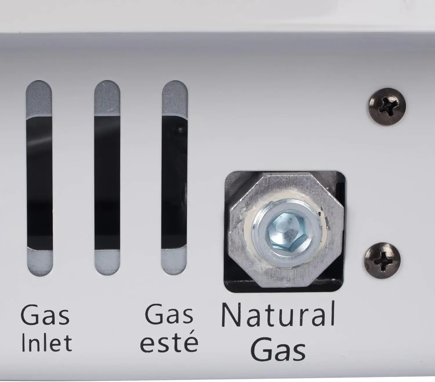 BFSS30NGT-4N Calentador de pared termostático sin ventilación con llama azul y gas natural de 30.000 BTU, blanco