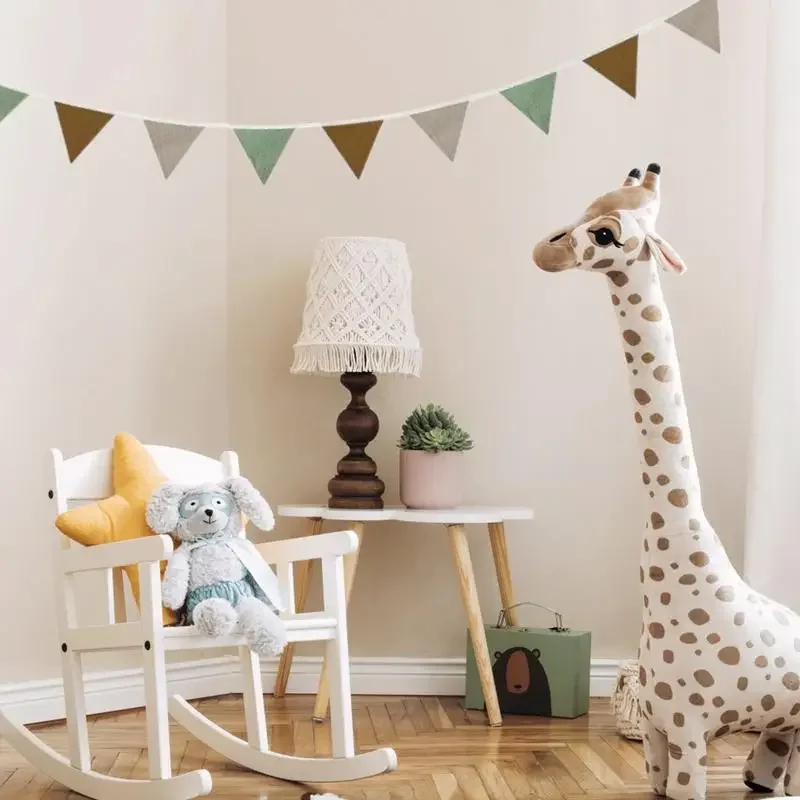 Pennant Banner Flags Nursery Bunting Banner Flags Washable Cotton Fabric Triangle Pennant Garlands for Living Room and Bedroom view 5