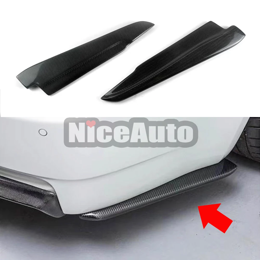 2Pcs Real Carbon Fiber Car Rear Bumper Diffuser Cover Spoiler Splitter for BMW 3 Series M3 E92 Coupe E93 Convertible 2007 - 2012