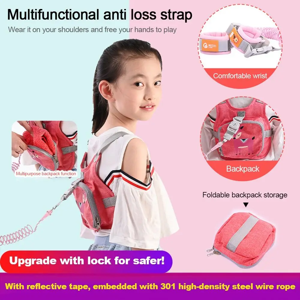 Baby Supplies Cute Dinosaur Toddler Harness Leash Foldable Child Leash Baby Walking Wristband Adjustable Anti Lost Wrist Link