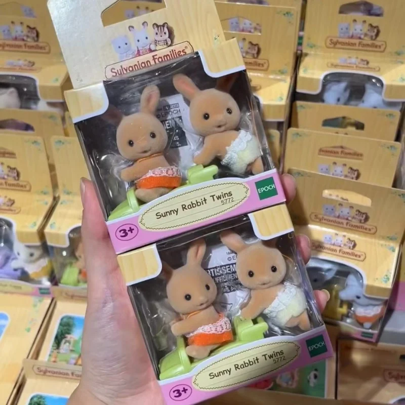 سيلفانيان فاميليز أعمى المفاتيح اكسسوارات أرقام المطبخ الأصلي مجموعة الاطفال لعب للفتيات براون أرنب التوائم فتاة لعب اطفال #2